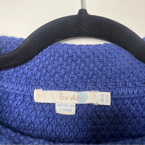 BODEN Mock Turtleneck Blue Waffle cashmere blend Sweater Dress - Picture 7 of 10